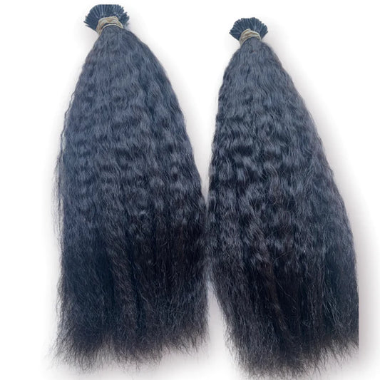 Raw Indian Kinky Straight Seamless I-Tip Extensions