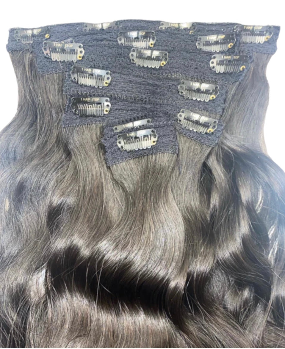 Raw Indian Natural Wave Clip-In extensions